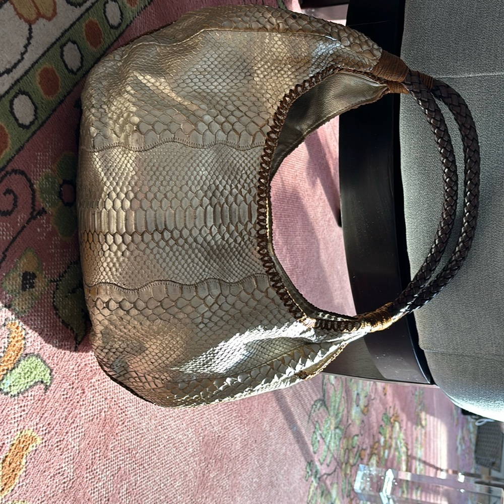 Snakeskin hobo bag
